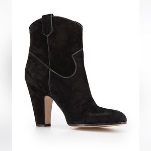 Gianvito Rossi / black Suede western heeled Ankle boots booties 36 6